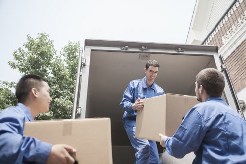 Removal team helping with a London home move