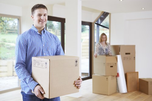 Professional removal staff following a safety policy