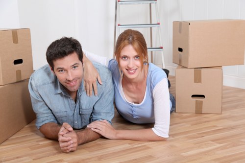House removals in a London flat with stairs and hallway access