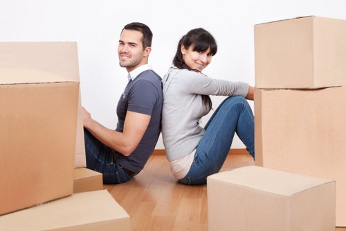 A moving team handling a flat relocation in London